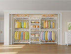 VIPEK X3 Plus Large Expandable Closet Rack Adjustable from 5'10" to 8'8" with Extendable Shelves and Hanger Rods, Freestanding Clothing Racks Modular Closet Systems Wardrobe, Max Load 1360LBS, White