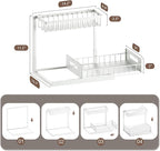 VUSIGN 2 Tier Under Sink Organizer, Slide Out Pull Out Cabinet Organizer, Cabinet Kitchen Bathroom Storage Organization Shelf, 2 Pack, White