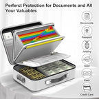 COLCASE Fireproof Document Box, Hard Case Fireproof File Organizer with Lock Hard-Shell Design Fireproof Water Resistant Safe Box for Important Documents Certificates Laptop Passports Gray
