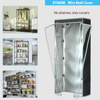 Shelf Cover for Wire Shelving Unit, Dustproof Waterproof UV Resistant Storage Protector with Transparent Front Panel, Fits 48" L x 24" D x 72" H (Cover Only)
