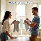 Foldable Clothes Drying Rack for Small Spaces — Portable, Rust-Proof, Easy Fold & Carry — Ideal for Travel, Apartment, Dorm (Grey)