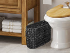 Black Toilet Paper Storage Basket,Large Free Standing Toilet Paper Organizer,Waterproof Narrow Wicker Basket for Bathroom,Under Sink,or Cabinet