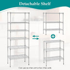 PayLessHere | 6-Tier Wire Shelf | 23"x13"x59" | Chrome | Adjustable Racks | Heavy-Duty Storage Shelves, Holds Upto 1500 lbs | Rust-Resistant, No-Tool Assembly | for Home, Garage Shelving