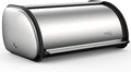 ENLOY Bread Box for Kitchen Counter, Stainless Steel Roll Top Bread Bin, Sliver Bread Storage Holder with Lid, Large Capacity Bread Keeper, 17 x 11 x 7 Inches