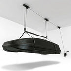 Cargo Box Garage Pulley System, Heavy Duty Ceiling Hoist for Rooftop Cargo Boxes, 200 Lb Capacity, Fits 10–14 ft Garage Ceilings, Includes Adjustable Straps & 20 m Ropes, Space‑Saving Ceiling Mounted