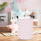 LANGYASHAN Laundry Basket Canvas Fabric Collapsible Organizer Basket for Storage Bin Toy Bins Gift Baskets Bedroom Clothes Children Nursery Hamper (Pearl Heart)