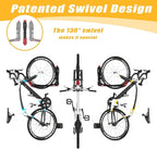 TORACK BIKEPAL Space Saving Wall Mounted Swivel Bike Racks, Vertical Bike Wall Hangers for Garage Storage Solution (2 Pack)