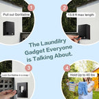 Invisible Retractable Clothes Line Indoor Non-Punch Retractable Wire Rope Portable Retractable Laundry Line Heavy Duty Clothes Dryer 165 inch Long Non Slip Clothesline
