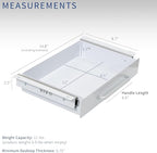 VIVO 13 inch Under Desk Slide Out Storage Organizer, Pull Handle Drawer, White, DESK-DR1H-W
