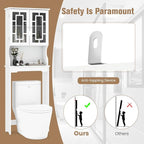 Giantex Over-The-Toilet Storage Space Saver, Bathroom Organizer with Cabinet and Shelf, Above Toilet Standing Rack (White)
