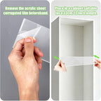 4pcs Medicine Cabinet Shelf Replacement, 13x1.18in/33x7.6cm Wall Mount Acrylic Shelves Board Storage 13 inch Shelving Replacemnt for Bathroom Kitchen Living Room Organizer (Clear)