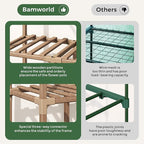 Bamworld 23 x 17 x 54-Inch Mini Greenhouses with Wheels Portable Green House with PE Cover Sturdy Eucalyptus Wood Frame Small Greenhouse for Winter Plant Frost Protection with Sturdy Eucalyptus Frame