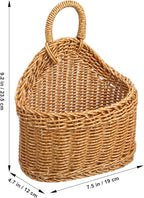 Cabilock Woven Hanging Storage Basket for Kitchen 9.64X7.48X3.93In Rustic Wall Organizer for Garlic Ginger with Large Capacity