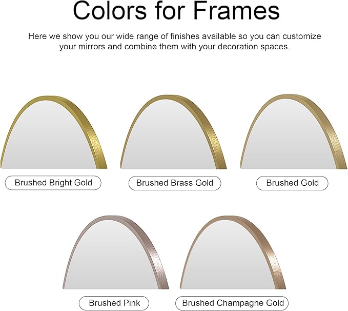 Recessed Medicine Cabinet Mirror,Brushed Brass Gold Arched Medicine Cabinet with Mirror for Bathroom,Metal Edge Mirrored Medicine Cabinets,in Wall Arch Mirrored Cabinets with Storage 16x31