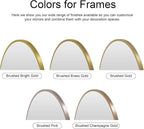 Recessed Medicine Cabinet Mirror,Brushed Brass Gold Arched Medicine Cabinet with Mirror for Bathroom,Metal Edge Mirrored Medicine Cabinets,in Wall Arch Mirrored Cabinets with Storage 16x31
