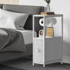 Slim Toilet Paper Storage Cabinet White, Toilet Paper Holder with Storage Bathroom Cabinet for Small Spaces Freestanding Tissue Stand with Drawer