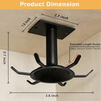 Utensil Hooks, 2 Pack Metal Steel Kitchen Utensil Hangers Rack 360° Rotating Under Cabinet Utensil Hooks Top Mounted with 6 Rotatable Claws for Cabinet Kitchen Bathroom