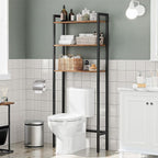 HOOBRO Over The Toilet Storage, 3-Tier Bathroom Organizer Shelf Over Toilet, Freestanding Bathroom Storage Shelves, Space Saver, Easy to Assemble for Room, Rustic Brown and Black BF41TS01