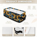 Storage Basket Bins Multi-Functional Toilet Paper Baskets Rectangular Collapsible Organizer Living Room Organization for Small Items, Sunflower Blue Butterfly Black