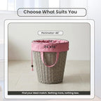 LFH Home Large Premium 1pack Cotton Canvas Laundry Bag with Drawstring and Handles Heavy Duty, Multi-Use, Washable for Home, Travel, College or Storage 24x36-Pink