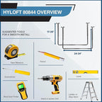 HyLoft 80844-10 34 in. x 26 in. Adjustable Garage Ceiling Mount Storage Rack Kit - Hammertone