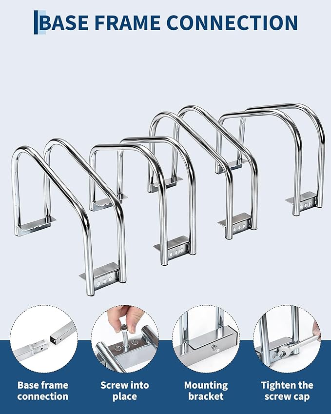 Bike Floor Stand, Freestanding Bike Parking Rack for Garage, Heavy Duty Bicycle Storage Organizer Fit 22-28" Wheels & 2.2" Tire Width,Indoor Outdoor Bike Storage Stand for Home, Apartment, Bike Shop