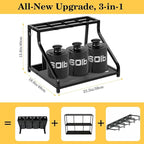 Freestanding Ski Storage Rack – Inclined Design, No Tipping Over, for 4 Pairs Ski, 2 Pairs Ski Boots, 2 Helmets, 3 Separate Pole Fixed Buckles, for Garage, Shed, Basement, 180LB.