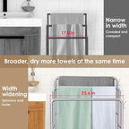 Kayfia 40" H Towel Rack Freestanding, 3-Tier Bath Towel Holder Stand with Storage Baskets & Hooks, Blanket Drying and Display Rack for Oversized Bath Towels, Metal Towel Rack Stand Indoor Outdoor