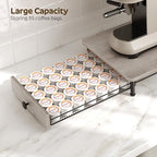 Coffee Pod Drawer Holder, Coffee Pod Storage for K Cup, 35 Capacity Coffee Capsules Storage Organizer, Sliding Mesh Basket, for Kitchen, Greige and Black KH08BG