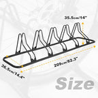 CyclingDeal Bicycle Floor Parking Rack Stand - for Mountain MTB Road Bike - Indoor Home Garage Storage - Upgraded 5 Bikes