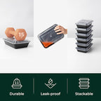 Enther Meal Prep Containers 12 Pack 1 Compartment Single Lids Food Storage Bento BPA Free | Stackable | Reusable Lunch Boxes, Microwave/Dishwasher/Freezer Safe Portion Control (28 oz)