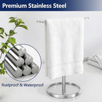 Hand Towel Holder, Stainless Steel Towel Holder Stand for Bathroom, Kitchen Countertop, T-Shaped Hand Towel Rack Stand, Brushed Nickel