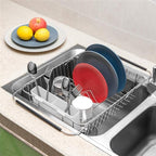SANNO Utensil Drying Rack, Plastice Utensil Silverware Storage Holder fit for Dish Rack Over Sink, Chopsticks/Spoon/Fork/Knife Drainer Basket Flatware Storage Drainer,White, 7.75"×1.5"