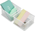 Annova Stackable Mesh Drawer Cabinet and Shelf Organizer Bins Storage Basket School Office Supply Holder Tray- Set of 2 (White, 3x3x2 Inch)