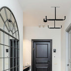 Ceiling Mounted T-shaped Bike and Fishing Rod Holder Garage Storage Rack Black Iron Wall Mount for Kayak and Skateboard Organization