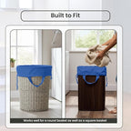 LFH Home Cotton Canvas Large Laundry Bag with Handle, Heavy Duty Drawstring Closure Washable Laundry Bags, School Travel, Home, Hotel, College Dorm, Organizer Sack, Toys Clothes 28x40-Sky Blue