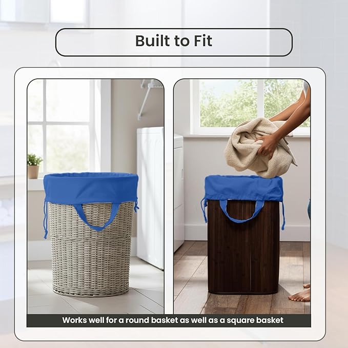 LFH Home Large Premium Cotton Canvas Laundry Bag with Drawstring and Handles Heavy Duty, Multi-Use, and Washable for Home, Travel, College or Storage 20x30 (Pack of 4)-Sky Blue