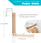 2 Pack Folding Clothes Drying Rack, Thickness Adjustable, Metal/Wooden, Portable, Lightweight, Heavy Duty, Over The Door Hooks for Laundry (White)