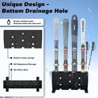 Heavy Duty Metal Ski Storage Rack, 12 Pair Freestanding Steel Ski Holder, Floor Stand Ski Organizer Rack, Snowboard Floor Stand Organizer for Garage and Home