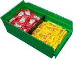 Akro-Mils 30130 Plastic Shelf Bins, Heavy Duty Storage Bins for Garage, Closet, and Drawer Organization, 12" x 6-1/2" x 4", Green, 12-Pack