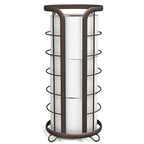 BROOKSTONE Toilet Paper Holder Stand Reserve - Free Standing Toilet Paper Stand with Storage that Holds Mega Rolls, Standing Bathroom Tissue Organizer, Bathroom Decor - Modern Storage Holder, Bronze