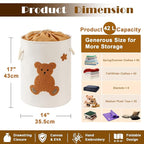 Kids Laundry Basket Nursery Hamper Baby Laundry Basket Stuffed Animal Toys Storage Baskets for Toddler Room Decor, Dirty Clothes Hampers with Drawstring Closure for Bedroom/Living Room/Nursery, Bear