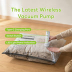 15 Pack Vacuum Bags for Travel with Rechargeable USB Pump,Space Saver Vacuum Storage Bags for Luggage and Suitcase,Portable Seal Bags for Clothes and Clothing Travel