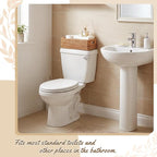 Toilet Tank Top Storage Basket, Narrow Rattan Bathroom Organizer with Handles, Wicker Toilet Paper Holder Basket Fits Most Standard Tanks (14.6" L x 6.7" L x 3.9" h)