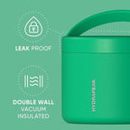 Hydrapeak 18oz Stainless Steel Vacuum Insulated Food Jar | Hot Food and Cold Food, Wide Mouth Leak-Proof Soup for Adults, 10 Hours Hot and 16 Hours Cold (Jade)