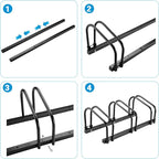 Bike Stand, 4 Bikes Rack Garage, 2.4" Width for most of Bikes