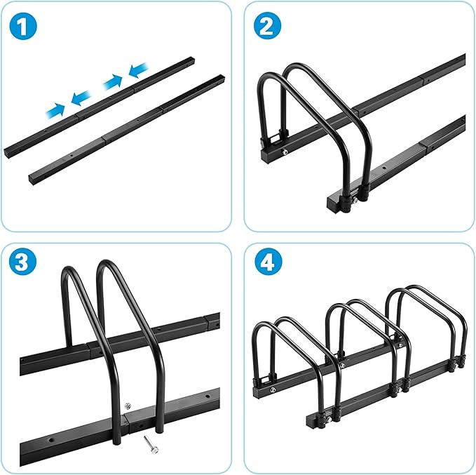 Bike Stand, 4 Bikes Rack Garage, 2.4" Width for most of Bikes