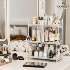 EKNITEY 3-Tier Bathroom Organizer - Sink Organizer Spice Rack for Countertop Storage, White (No Assembly)