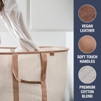 CleverMade Collapsible Laundry Caddy – Foldable Laundry Hamper & Tote, XXL 64L Pop-Up Laundry Basket with Handles, Space-Saving Laundry Organizer for Home, Dorm, Closet & Travel, 2 Pack - LUXE Mocha