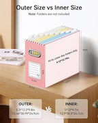 Oterri Cardboard File Organizer Box for Hanging File Folders Letter Size,File Box for Computer Desk,File Cabinet,Working Home,Office,Classroom (Mixed Colors, Letter Size - 8 Packs)